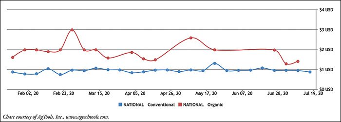Sweet Potato Retail Pricing: Conventional & Organic Chart