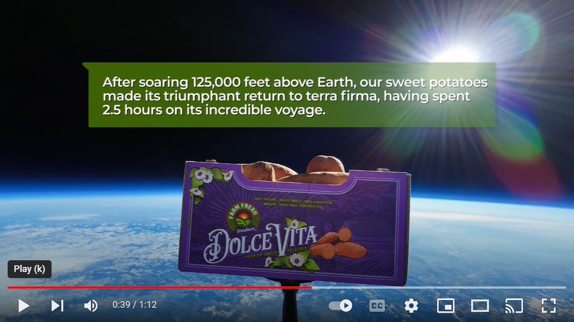 Farm Fresh Produce sends sweet potatoes into space