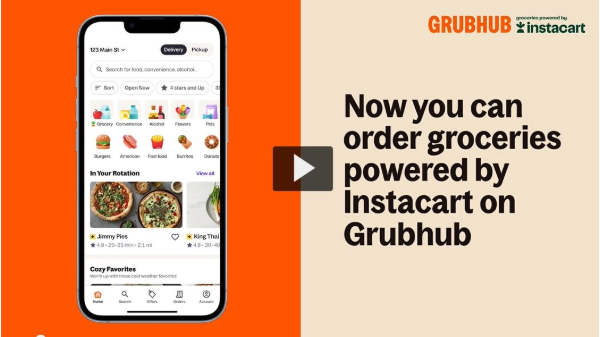 Grubhub partners with Instacart to expand grocery delivery