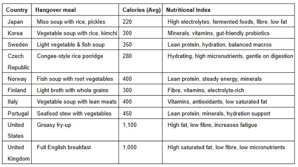 Fresh produce ranks high in Hangover Nutrition Index