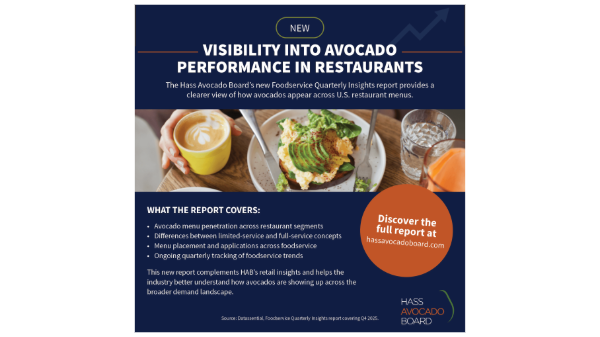 Hass Avocado Board launches foodservice quarterly insights report