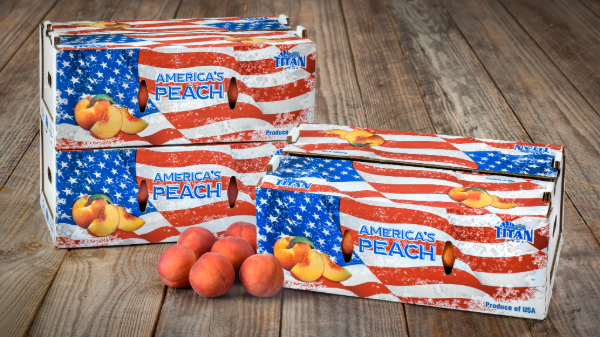 Titan Farms’ peach box celebrates America 250