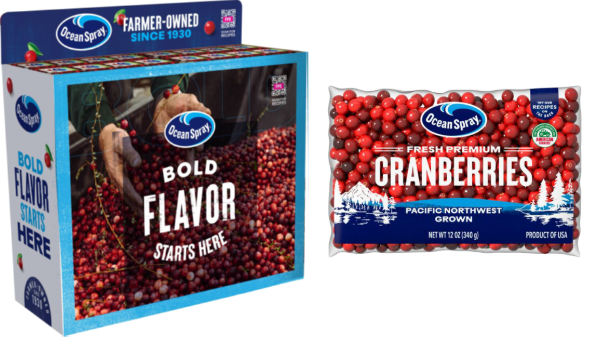 Oppy and Ocean Spray highlight growing regions with new cranberry bags